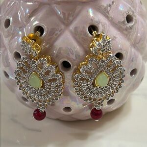 Vintage Earrings with Crystal Accents